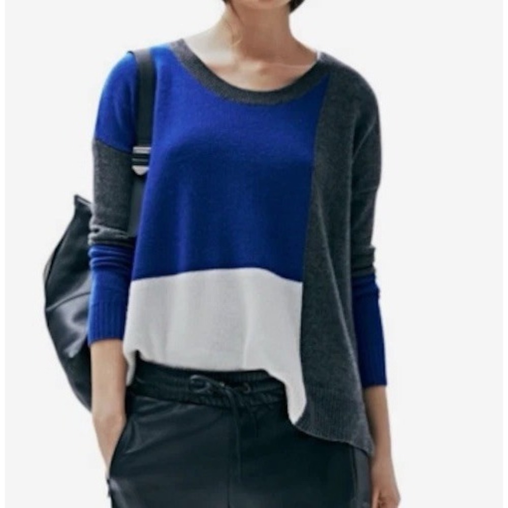 ATHLETA x Derek Lam Sweater 100% Cashmere Colorblock Womens Sz M Modern Casual